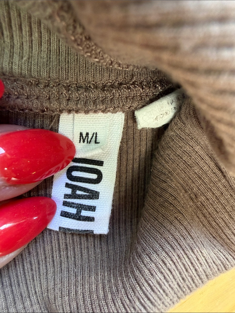 Joah Brown Varsity Tank Bra ribbed soft size Medium in Taupe - Picture 3 of 4